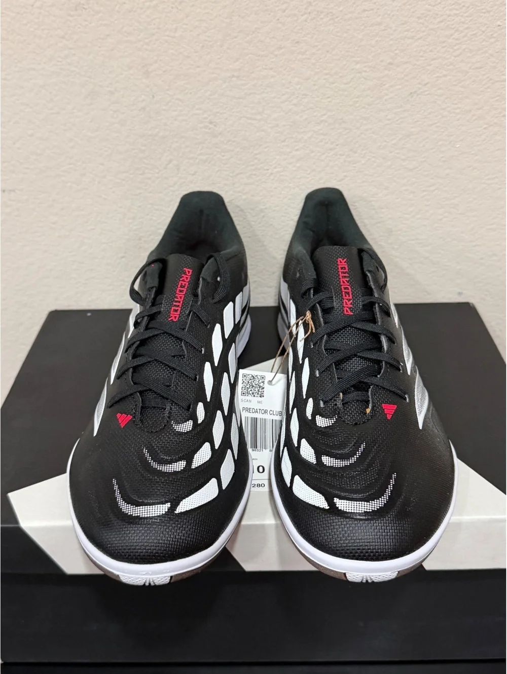 Size 10 - Adidas Predator Club Sala Indoor Soccer “Black White”